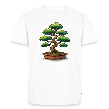Bonsaï en pot, art zen de l'arbre - T-shirt Premium bio Homme - blanc - Devant - Nico (187cm)