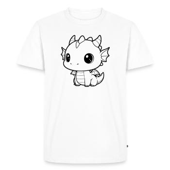 Mignon bébé dragon | Vecteur kawaii et câlin - T-shirt Premium bio Homme - blanc - Devant - Nico (187cm)