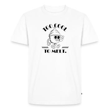 Too Cool to Melt – Retro Icecream Design - Men's Premium Organic T-Shirt - white - Front - Nico (187cm)