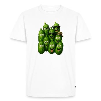 Troupe de concombres verts - T-shirt Premium bio Homme - blanc - Devant - Nico (187cm)