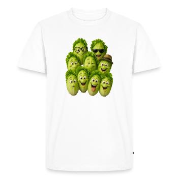 Troupe de laitue rieuse - T-shirt Premium bio Homme - blanc - Devant - Nico (187cm)