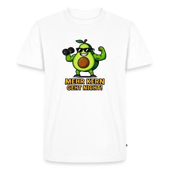 Avocat centrale forte légumes illustration - T-shirt Premium bio Homme - blanc - Devant - Nico (187cm)