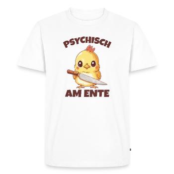 Je suis à la fin Psychiquement au canard - T-shirt Premium bio Homme - blanc - Devant - Nico (187cm)