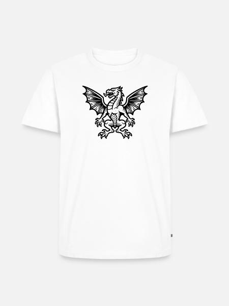 mittelalter-wappen-drache-heraldik-symbol_2 - Männer Premium Bio T-Shirt - Weiß