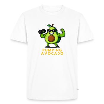 Pompage Avocat Fitness Fruit Légume Design - T-shirt Premium bio Homme - blanc - Devant - Nico (187cm)