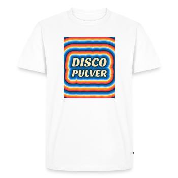 Disco Powder Logo rétro - T-shirt Premium bio Homme - blanc - Devant - Nico (187cm)