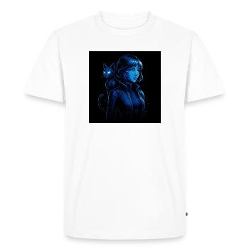 Chasseur de néons avec chat de compagnie - T-shirt Premium bio Homme - blanc - Devant - Nico (187cm)