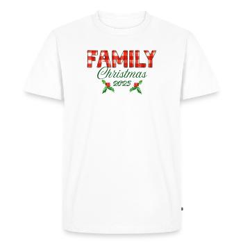 Motif Noël en famille 2025 - T-shirt Premium bio Homme - blanc - Devant - Nico (187cm)