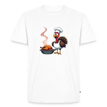 Cuisinier de dinde de Thanksgiving - T-shirt Premium bio Homme - blanc - Devant - Nico (187cm)