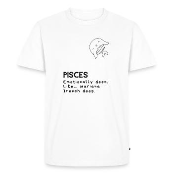Dessin animé Poissons mignons - Poisson émotionnel - T-shirt Premium bio Homme - blanc - Devant - Nico (187cm)