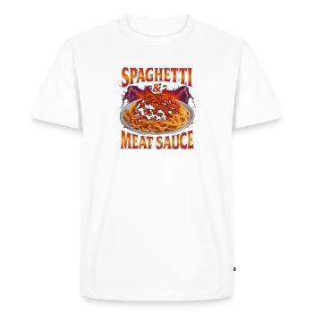 Spaghetti Nourriture préférée Drôle Bizarre des années 90 Spagh - T-shirt Premium bio Homme - blanc - Devant - Nico (187cm)