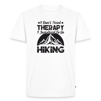 I Don't Need Therapy. I just need to go hiking. - Men's Premium Organic T-Shirt - white - Front - Nico (187cm)