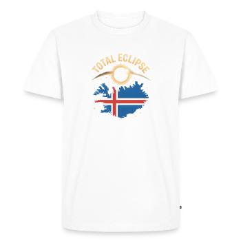 Éclipse solaire totale Islande 2026 - T-shirt Premium bio Homme - blanc - Devant - Nico (187cm)