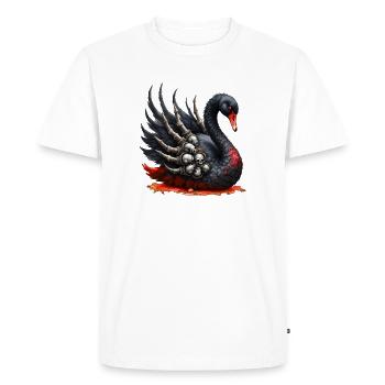 Cygne noir avec des crânes - T-shirt Premium bio Homme - blanc - Devant - Nico (187cm)