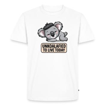 Unkoalafied - Funny Koala T-Shirt - Men's Premium Organic T-Shirt - white - Front - Nico (187cm)