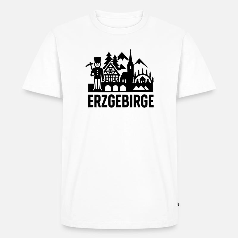 Erzgebirge typisch Silhouette - Männer Premium Bio T-Shirt - Weiß