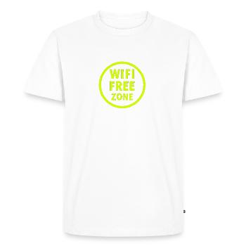 Zone sans Wi-Fi Neon Circle - T-shirt Premium bio Homme - blanc - Devant - Nico (187cm)