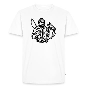 Pêcheur - T-shirt Premium bio Homme - blanc - Devant - Nico (187cm)