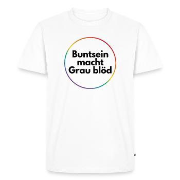 Être coloré rend le gris stupide - T-shirt Premium bio Homme - blanc - Devant - Nico (187cm)