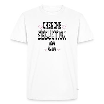 Looking for Seduction on a permanent contract - Men's Premium Organic T-Shirt - white - Front - Nico (187cm)