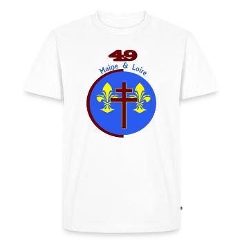 logo revisité du Maine et Loire 49 - T-shirt Premium bio Homme - blanc - Devant - Nico (187cm)
