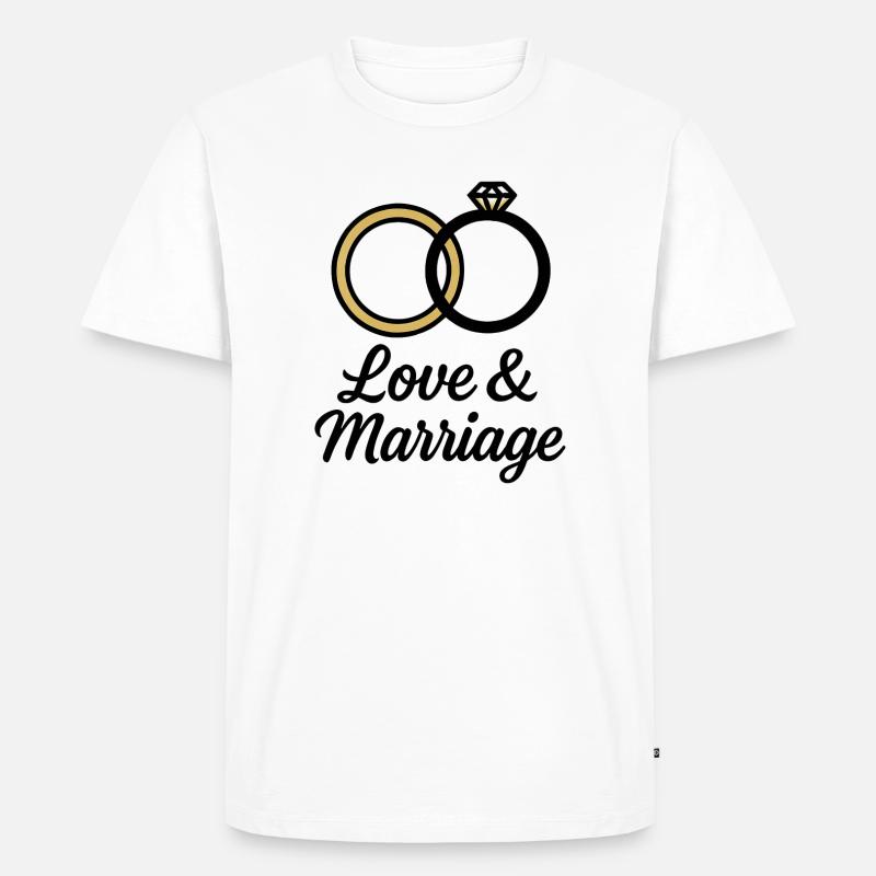 Liebe & Ehe Trauringe - Liebe & Ehe - Männer Premium Bio T-Shirt - Weiß