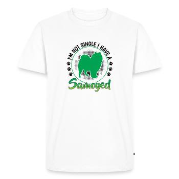 Samoyède Chien de traîneau non simple - T-shirt Premium bio Homme - blanc - Devant - Nico (187cm)