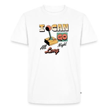 Retro Arcade Joystick I Can Go All Night Long - Men's Premium Organic T-Shirt - white - Front - Nico (187cm)