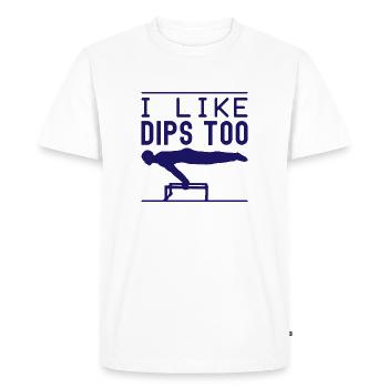 Fanatiques de fitness J’aime aussi les trempettes Gymnastique suédoise Gym - T-shirt Premium bio Homme - blanc - Devant - Nico (187cm)