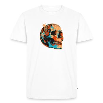 Disco Crâne Mosaïque - T-shirt Premium bio Homme - blanc - Devant - Nico (187cm)