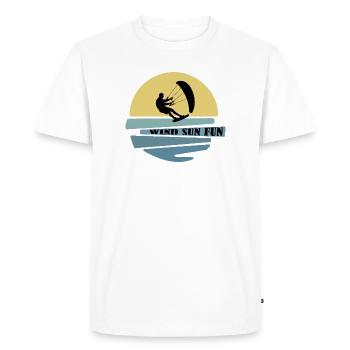 Vent Soleil Fun Kitesurfeur - T-shirt Premium bio Homme - blanc - Devant - Nico (187cm)