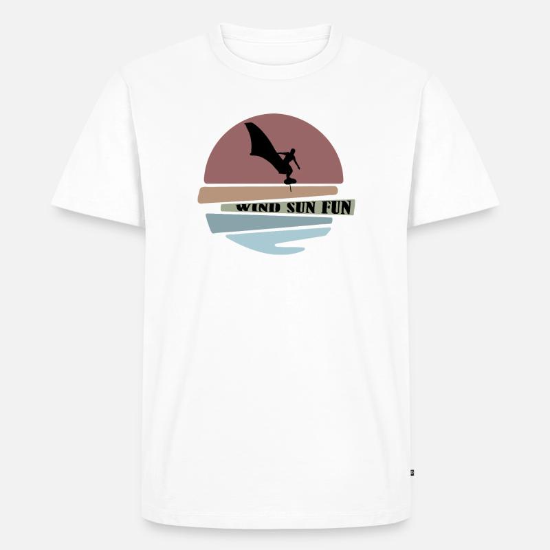 Wingfoil sunset Silhouette - Männer Premium Bio T-Shirt - Weiß