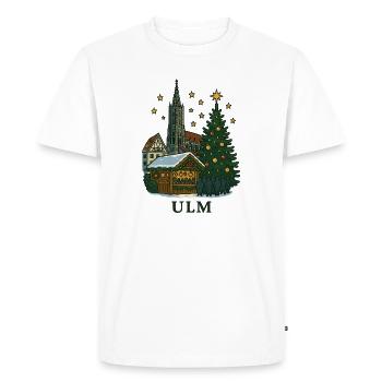 Ulm Minster with Christmas Market - Men's Premium Organic T-Shirt - white - Front - Nico (187cm)