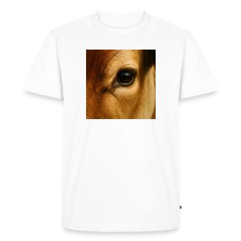 Animal - Cow, Close Up On Eye - Men's Premium Organic T-Shirt - white - Front - Nico (187cm)