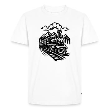 Locomotive - T-shirt Premium bio Homme - blanc - Devant - Nico (187cm)