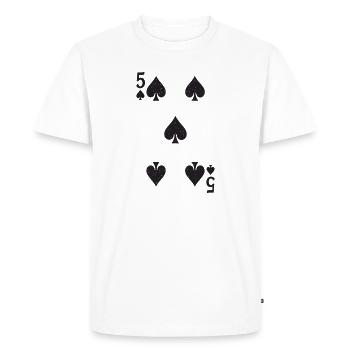 Playing Cards Silhouettes Pattern 5 Spades - Men's Premium Organic T-Shirt - white - Front - Nico (187cm)