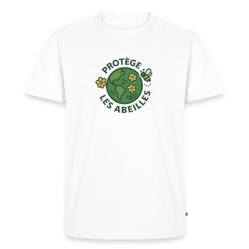 Protects Green Earth Bees - Men's Premium Organic T-Shirt - white - Front - Nico (187cm)