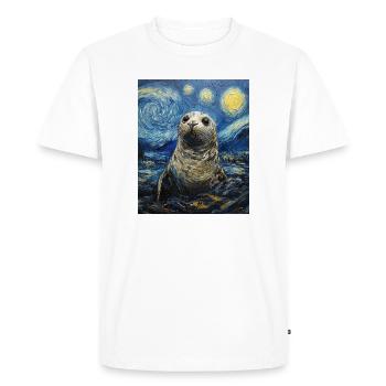 Robbe Van Gogh Style Starry Night - Men's Premium Organic T-Shirt - white - Front - Nico (187cm)