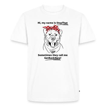 Funny Rottweiler Sketch Line Art Design Bandana - Men's Premium Organic T-Shirt - white - Front - Nico (187cm)