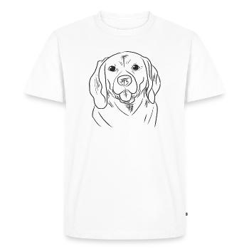 Drôle Beagle Croquis Line Art Chien Design pour Animal de Compagnie - T-shirt Premium bio Homme - blanc - Devant - Nico (187cm)