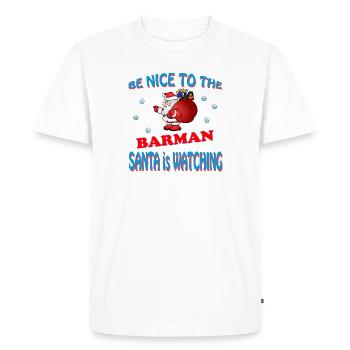 SANTA BARMAN - Men's Premium Organic T-Shirt - white - Front - Nico (187cm)