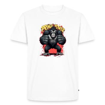 Imprimé Primal Power Gorila - T-shirt Premium bio Homme - blanc - Devant - Nico (187cm)