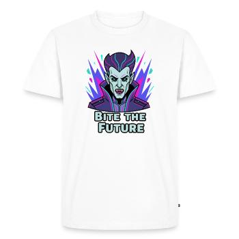 Bite the Future: Neon Vampire - Men's Premium Organic T-Shirt - white - Front - Nico (187cm)