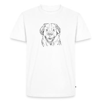 Bouvier Bernois Têtu Drôle Design Croquis - T-shirt Premium bio Homme - blanc - Devant - Nico (187cm)