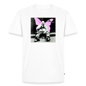 Pink Butterfly Man - Men's Premium Organic T-Shirt - white - Front - Nico (187cm)