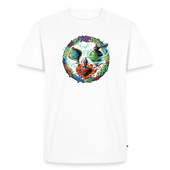 Cercle de graffitis de feu Yoyo - T-shirt Premium bio Homme - blanc - Devant - Nico (187cm)