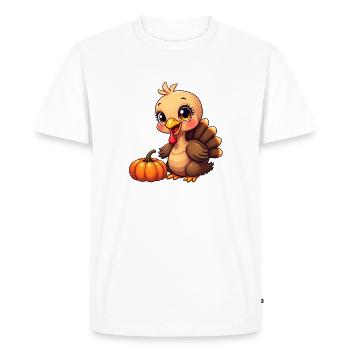 Bébé dinde de Thanksgiving - T-shirt Premium bio Homme - blanc - Devant - Nico (187cm)