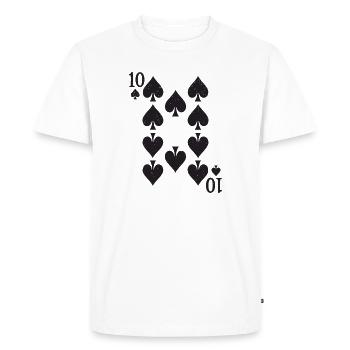Carte Dix Piques - T-shirt Premium bio Homme - blanc - Devant - Nico (187cm)