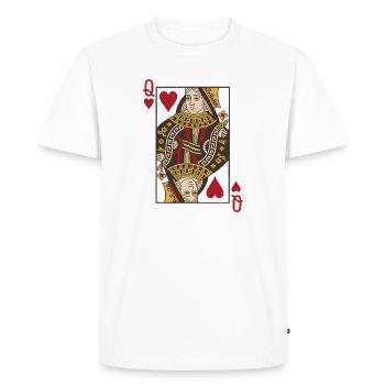 Queen Queen Poker Double Head Card Rome - Men's Premium Organic T-Shirt - white - Front - Nico (187cm)
