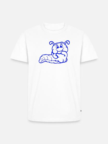 Chenille Ver Timide Amicale Curieux - T-shirt Premium bio Homme - blanc